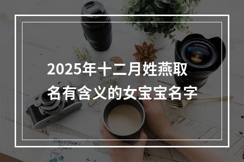 2025年十二月姓燕取名有含义的女宝宝名字