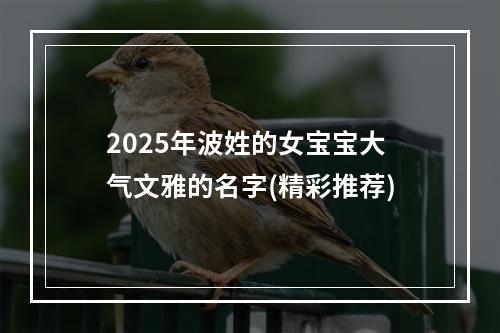 2025年波姓的女宝宝大气文雅的名字(精彩推荐)