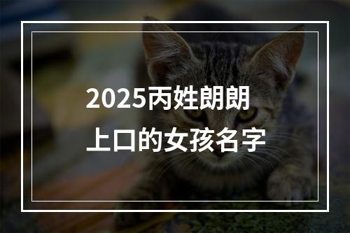 2025丙姓朗朗上口的女孩名字