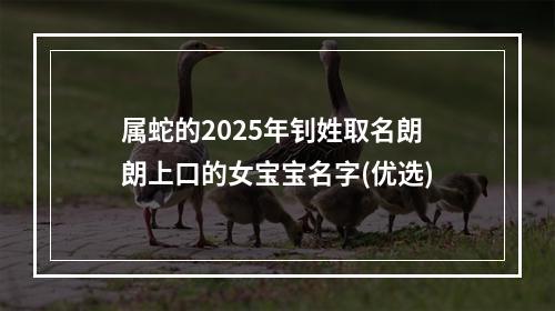 属蛇的2025年钊姓取名朗朗上口的女宝宝名字(优选)
