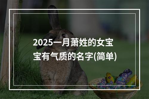2025一月萧姓的女宝宝有气质的名字(简单)
