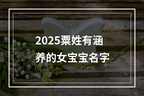 2025粟姓有涵养的女宝宝名字
