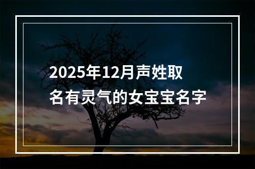 2025年12月声姓取名有灵气的女宝宝名字