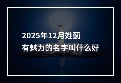 2025年12月姓蓟有魅力的名字叫什么好