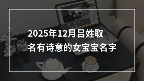 2025年12月吕姓取名有诗意的女宝宝名字