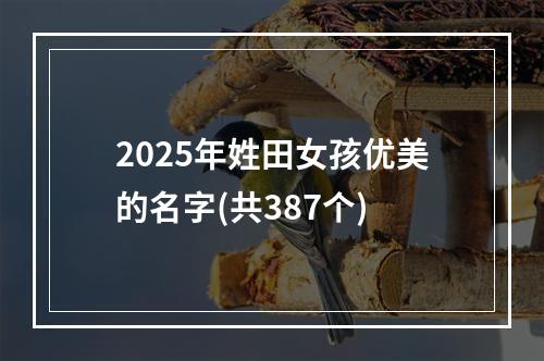 2025年姓田女孩优美的名字(共387个)