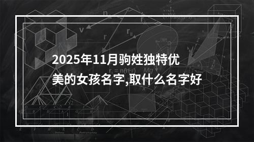 2025年11月驹姓独特优美的女孩名字,取什么名字好