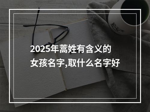 2025年蒿姓有含义的女孩名字,取什么名字好