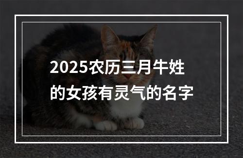 2025农历三月牛姓的女孩有灵气的名字