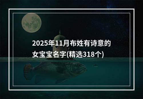 2025年11月布姓有诗意的女宝宝名字(精选318个)