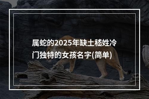 属蛇的2025年缺土嵇姓冷门独特的女孩名字(简单)