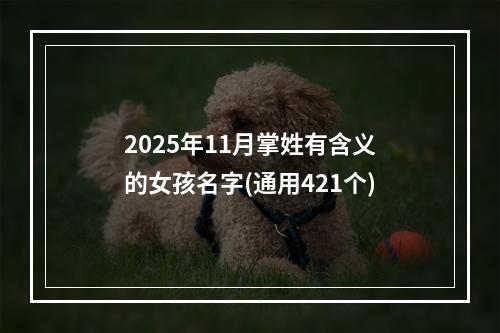 2025年11月掌姓有含义的女孩名字(通用421个)