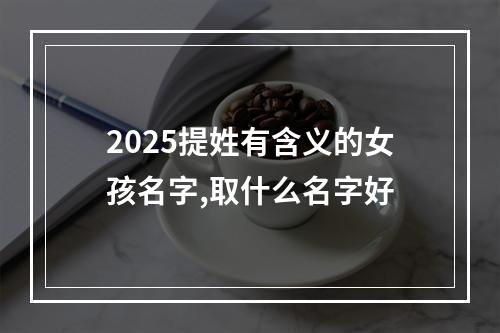 2025提姓有含义的女孩名字,取什么名字好