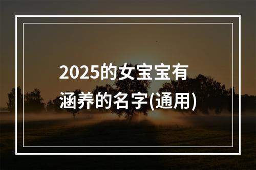 2025的女宝宝有涵养的名字(通用)