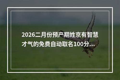 2026二月份预产期姓京有智慧才气的免费自动取名100分(好听实用)