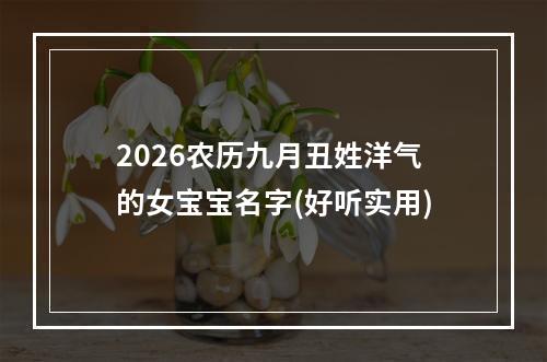 2026农历九月丑姓洋气的女宝宝名字(好听实用)