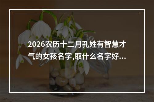 2026农历十二月孔姓有智慧才气的女孩名字,取什么名字好(优选)