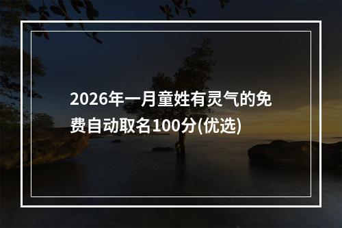 2026年一月童姓有灵气的免费自动取名100分(优选)
