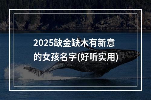 2025缺金缺木有新意的女孩名字(好听实用)