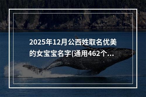 2025年12月公西姓取名优美的女宝宝名字(通用462个)