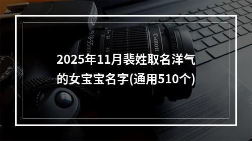 2025年11月裴姓取名洋气的女宝宝名字(通用510个)