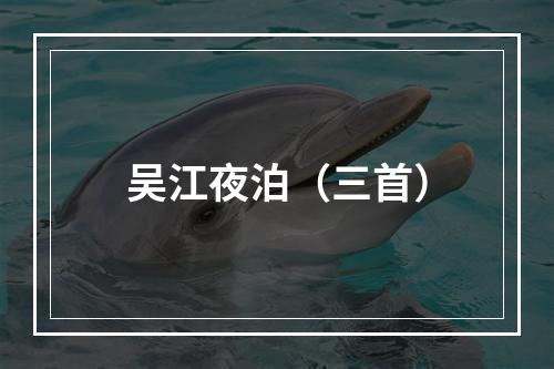 吴江夜泊（三首）