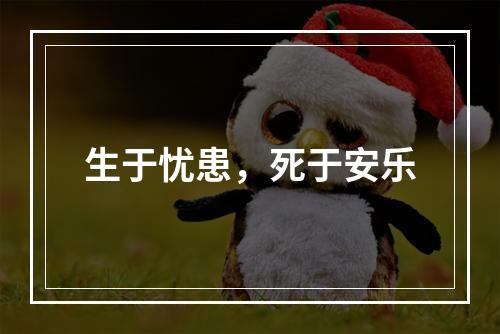 生于忧患，死于安乐