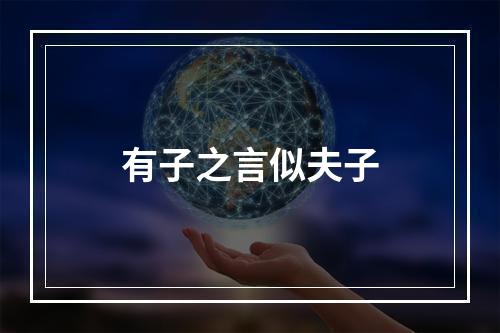 有子之言似夫子