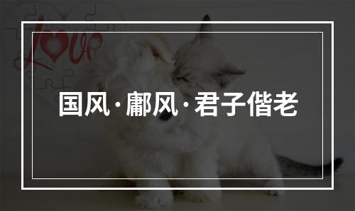 国风·鄘风·君子偕老