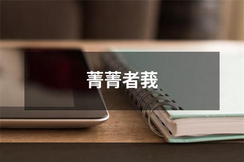菁菁者莪