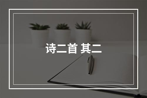 诗二首 其二