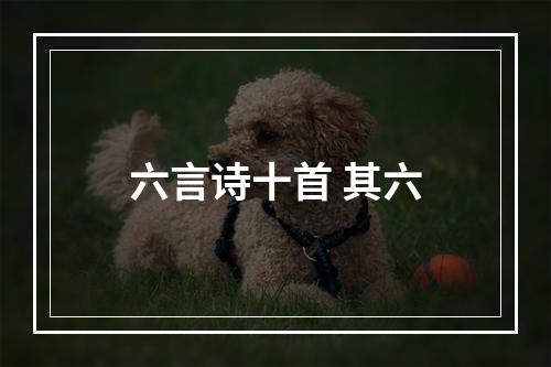 六言诗十首 其六