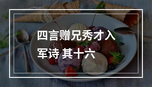 四言赠兄秀才入军诗 其十六