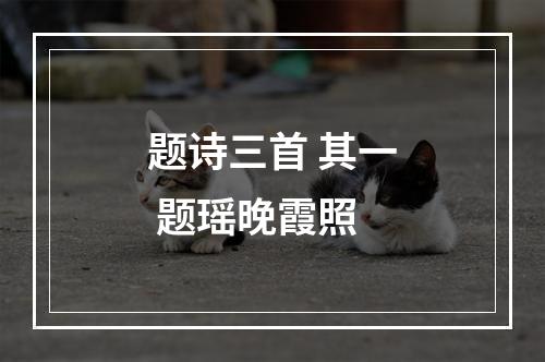 题诗三首 其一 题瑶晚霞照