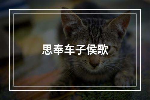 思奉车子侯歌
