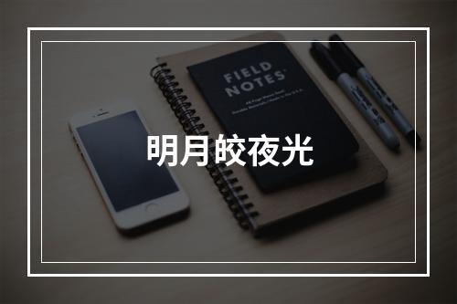 明月皎夜光