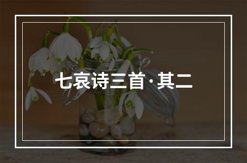 七哀诗三首·其二