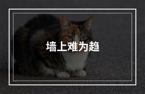 墙上难为趋