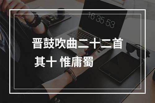 晋鼓吹曲二十二首 其十 惟庸蜀