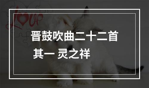 晋鼓吹曲二十二首 其一 灵之祥