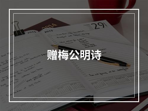赠梅公明诗