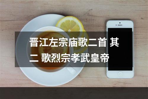 晋江左宗庙歌二首 其二 歌烈宗孝武皇帝