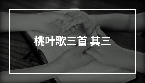 桃叶歌三首 其三