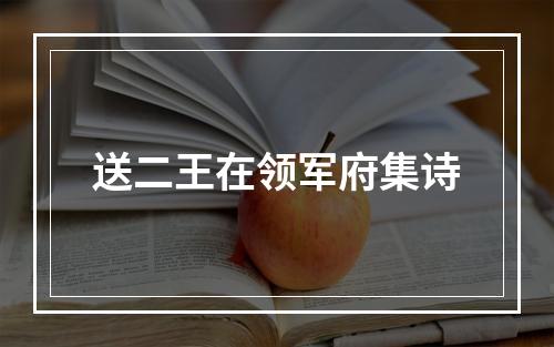 送二王在领军府集诗