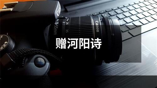 赠河阳诗