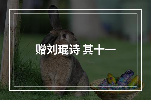 赠刘琨诗 其十一