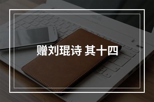 赠刘琨诗 其十四