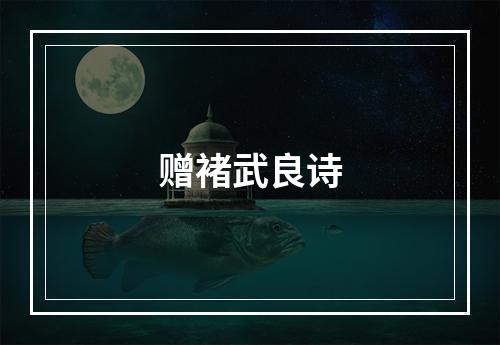 赠褚武良诗