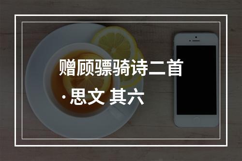 赠顾骠骑诗二首·思文 其六