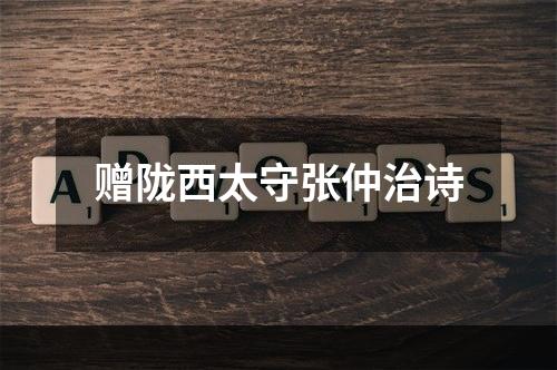 赠陇西太守张仲治诗